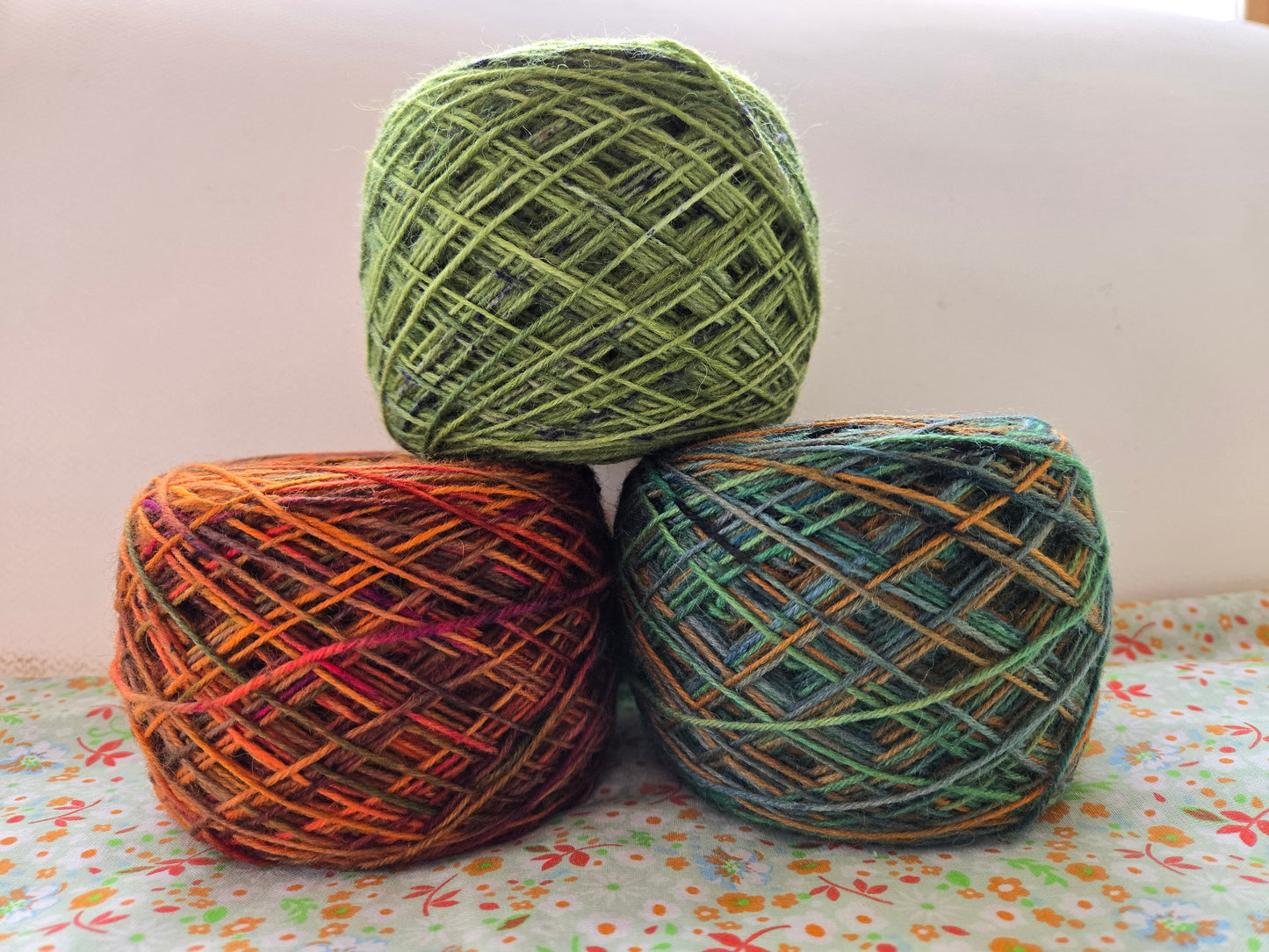 Kit de laines teintes à la main " Jour d'automne " 2S02